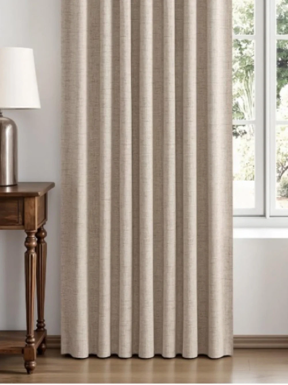 Room Darkening Thermal Insulated Curtains Back Tab Rod Pocket 42”W 84”L BEIGE